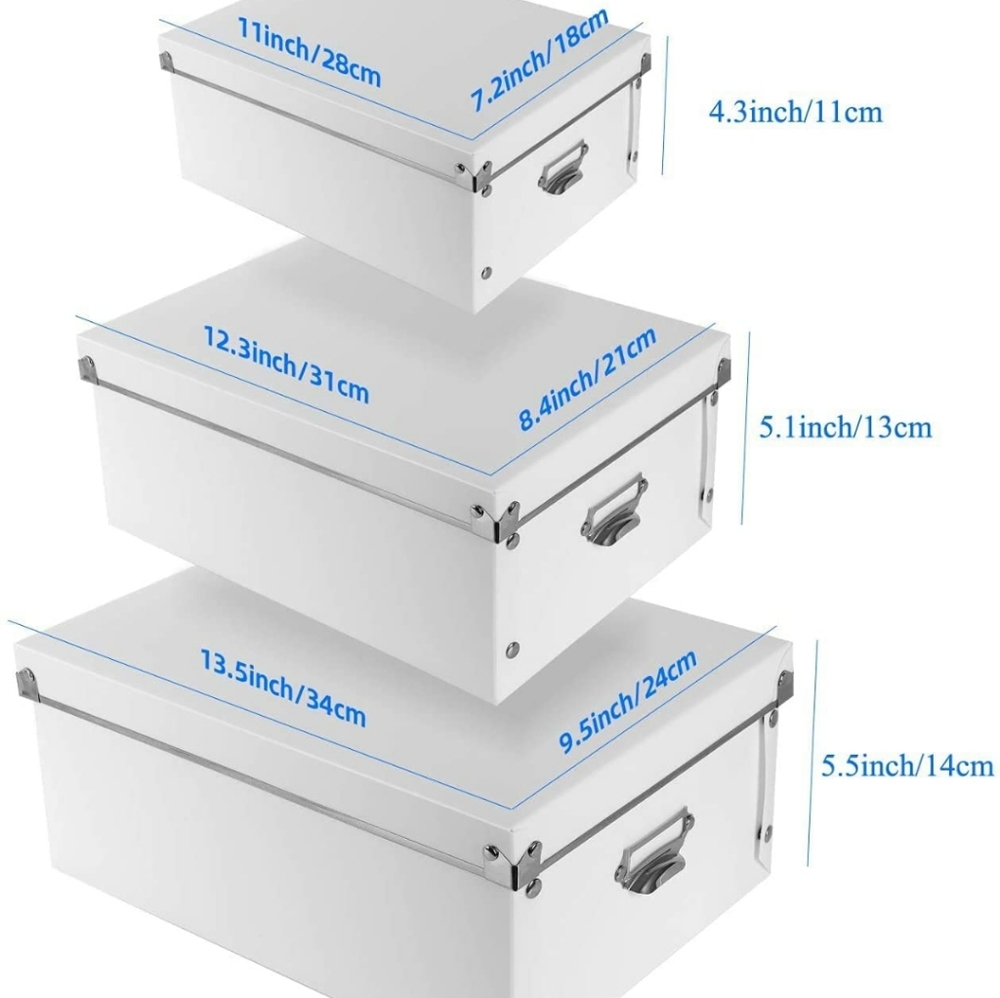 3 piece foldable storage boxes